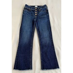 J Crew Jeans Womens 26 Blue Button Fly 9"‎ Billie Demi Boot Crop Button Fly